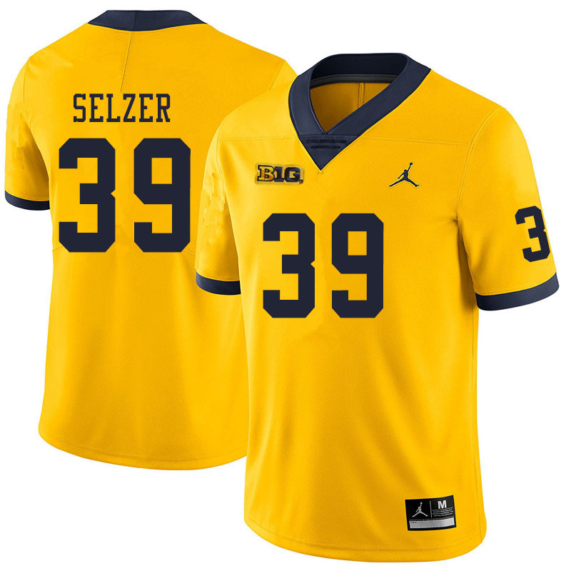 Men #39 Alan Selzer Michigan Wolverines College Football Jerseys Sale-Yellow